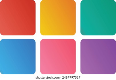 Collection of square gradient button