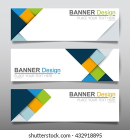 Collection square green and blue horizontal business banner set vector templates. clean modern geometric abstract background layout for website design. simple creative cover header. in rectangle size