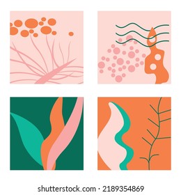 Collection of square highlights for social networks. Abstract natural background.