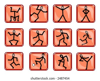 Colección de iconos cuadrados con figuras pegajosas