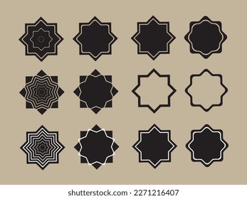 collection of square style islamic with modern pattern design, for background vector illustration