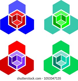 Collection Square   White Background
.Science or construction concept. 3D vector object