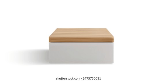 A collection of square wooden platforms with a clean and modern design, perfectly isolated on a white background, ideal for product display or interior decoration. Vector illustration