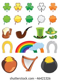 Collection of St. Patrick's day icons - vector illustrations