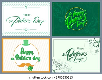 Collection of St. Patrick's Day posters. Beautiful holiday cards.