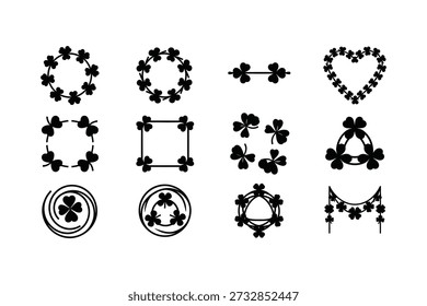 Collection of St Patrick's Day themed silhouette icons Sets