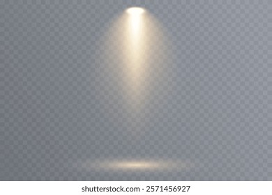 Collection of stage lighting spotlight, scene, stage lighting large collection, projector light effects. Light sources, concert lighting, spotlights. Vector spotlight for studio. Vector illustration