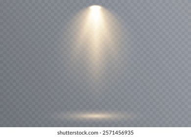 Collection of stage lighting spotlight, scene, stage lighting large collection, projector light effects. Light sources, concert lighting, spotlights. Vector spotlight for studio. Vector illustration