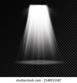Collection of stage lighting spotlights, scene, projector light effects, bright yellow lighting with spotlights, stage lighting large collection, spot light isolated on transparent background, vector.