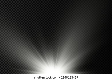 Collection of stage lighting spotlights, scene, stage lighting large collection, projector light effects, bright yellow lighting with spotlights, spot light isolated on transparent background, vector.