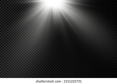 Collection of stage lighting spotlights, scene, stage lighting large collection, projector light effects, bright yellow lighting with spotlights, spot light isolated on transparent background, vector.
