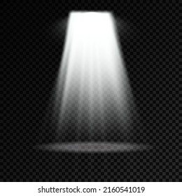 Collection of stage lighting spotlights, scene, stage lighting large collection, projector light effects, bright yellow lighting with spotlights, spot light isolated on transparent background, vector.
