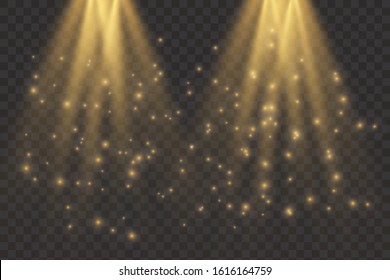 A collection of stage lighting, transparent effects. Vector spotlights. Scene. Lighting effects. Vector illustration. Eps10.