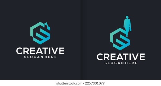 collection of Stairs On E Letter Logo Design part 1