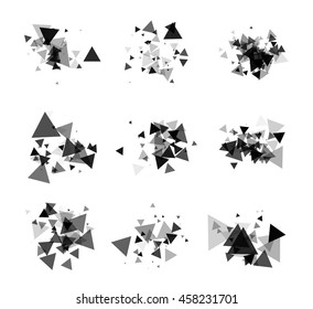 A collection of stand-alone monochrome black elements for design of posters, cards, brochures and site titles. Isolated objects on white background can be edited 4. Vector illustration