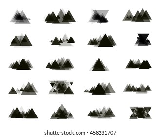 A collection of stand-alone monochrome black elements for design of posters, cards, brochures and site titles. Isolated objects on white background can be edited. Vector illustration