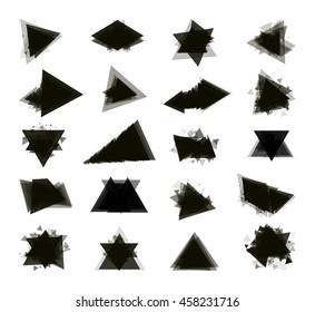 A collection of stand-alone monochrome black elements for design of posters, cards, brochures and site titles. Isolated objects on white background can be edited 2. Vector illustration