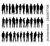 Collection of Standing Business People Vector