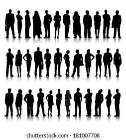 Collection of Standing Business People Vector