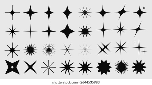 Collection of Star Icons and Silhouettes