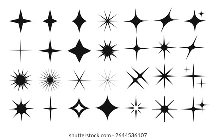 Collection of Star Icons and Silhouettes