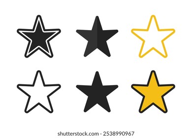 collection of star icons in various styles