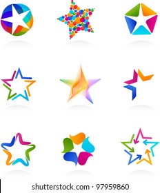 collection of star icons, vector