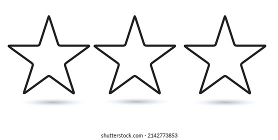 Collection of star illustrations. It is a line used for various media in the design. on a white background
