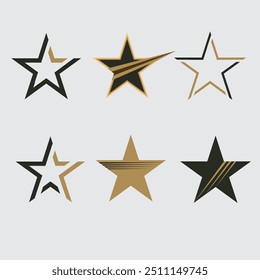 Collection of star shaped vector elements suitable for logos and so on