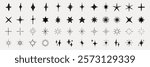A collection of star shapes, featuring various star designs, star ese star icons are diverse in style and form, showcasing variations. Element vector set.