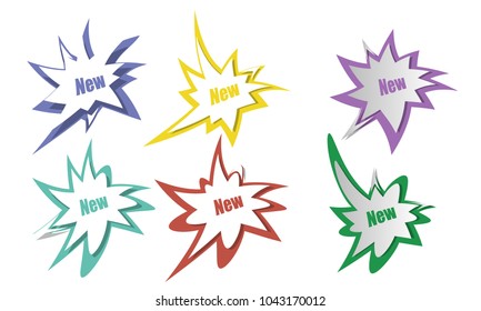 collection of star sticker label design icon stamp illustration vector