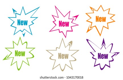 collection of star sticker label design icon stamp illustration vector