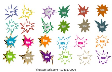 collection of star sticker label design icon stamp illustration vector