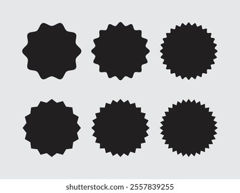 Collection of starburst badge icons. Sunburst stickers for price