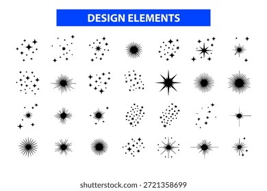 Kollektion von starburst design elements for graphics