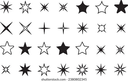 Collection of stars in black variety of designs