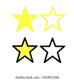 Collection of stars black and yellow icons