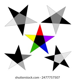 Collection of Stars hand drawn. vector illustration