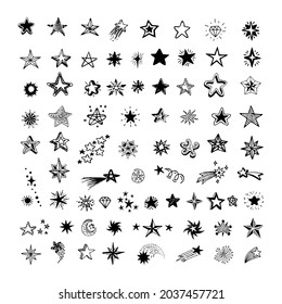Collection of stars of various shapes