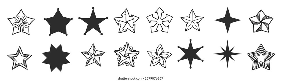 Estrellas de colección con fondo blanco
