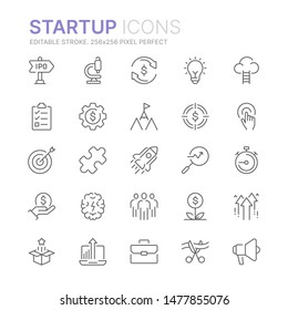 Collection of startup related line icons. 256x256 Pixel Perfect. Editable stroke