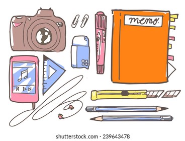 collection of stationary illustration vector