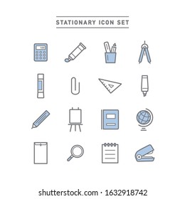 COLLECTION OF STATIONARY LINE  ICONS