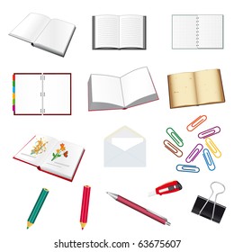 Collection of stationery for the office. Vector illustration