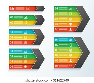 Collection of statistical charts with six different sizes