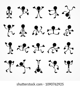 Silhouettes Stick Figure Character Different Jobs Stock Vector (Royalty ...