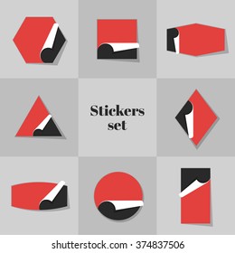 Collection Stickers cards, notes, stickers, labels, tags. Template for scrapbooking, wrapping, notebooks