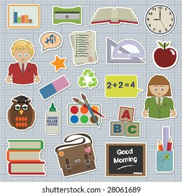 collection of stickers - school and education