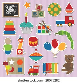 collection of stickers - toddler toys