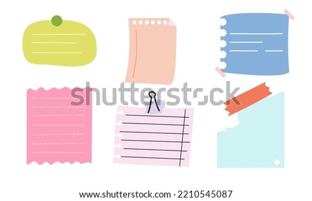 Collection of sticky note illustrations vector